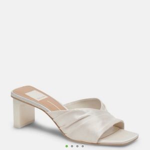 Dolce Vita White Heeled Mules